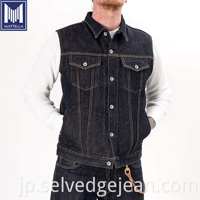 back pocket embroidery custom classic straight cut japanese style indigo vintage raw rough selvedge denim jacket jeans for men